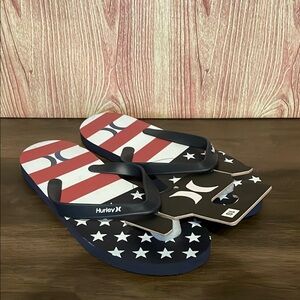 New Men’s Hurley Stars and Stripes Flip Flops